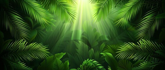 Luminous Rainforest Vibrant Nature Illustration