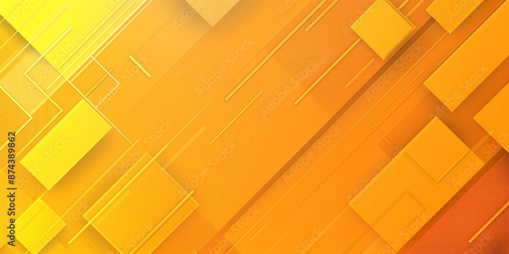 Poster an abstract background featuring a gradient of yellow to orange with overlapping geometric shapes an