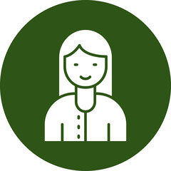 Woman Glyph Green Circle Icon