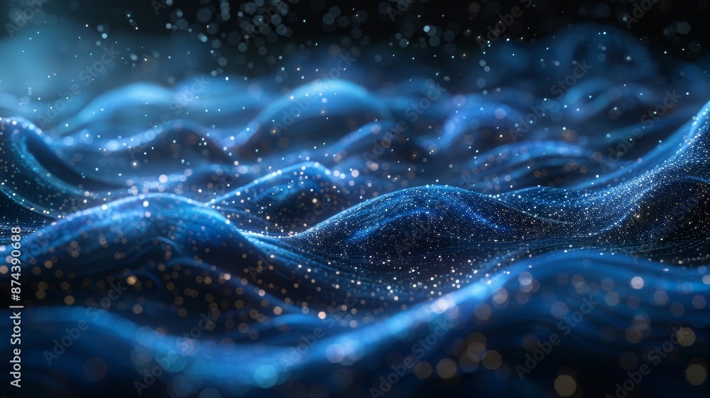 Poster digital data transfer concept on black background generative ai