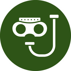 Snorkel Glyph Green Circle Icon