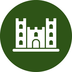 Sand Castle Glyph Green Circle Icon