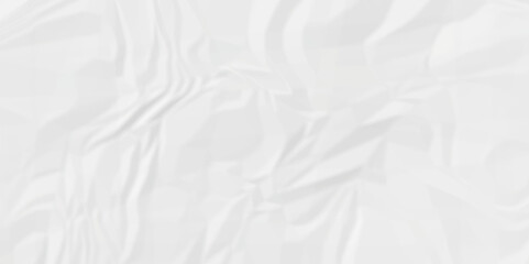 	
White wrinkly backdrop paper background. panorama craft wrinkly paper texture background, crumpled pattern texture. paper crumpled texture. white fabric crushed textured crumpled.