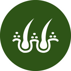 Hair Follicle Glyph Green Circle Icon