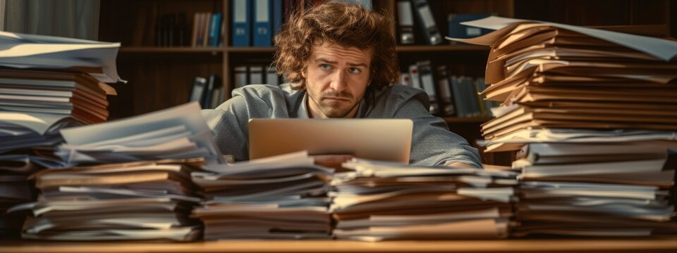 Overemployed and Overworked Employee - Poor Time Management, Exhaustion, and Workplace Stress