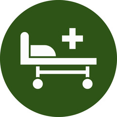 Fototapeta premium Hospital Bed Glyph Green Circle Icon