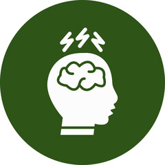 Migraine Glyph Green Circle Icon