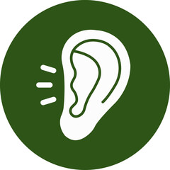 Ear Glyph Green Circle Icon