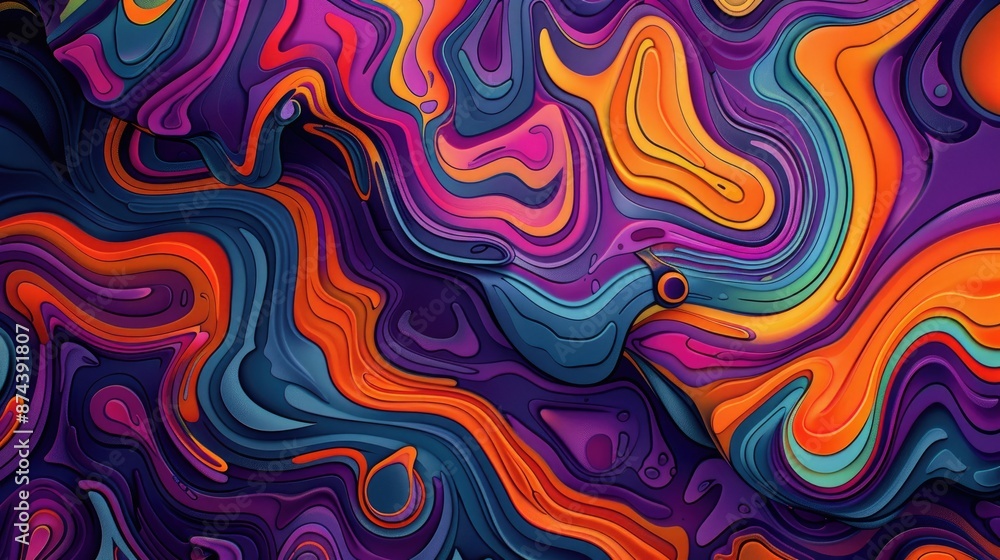 Poster psychedelic and trippy background patterns