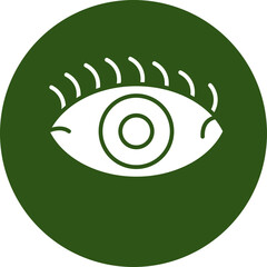 Eye Glyph Green Circle Icon