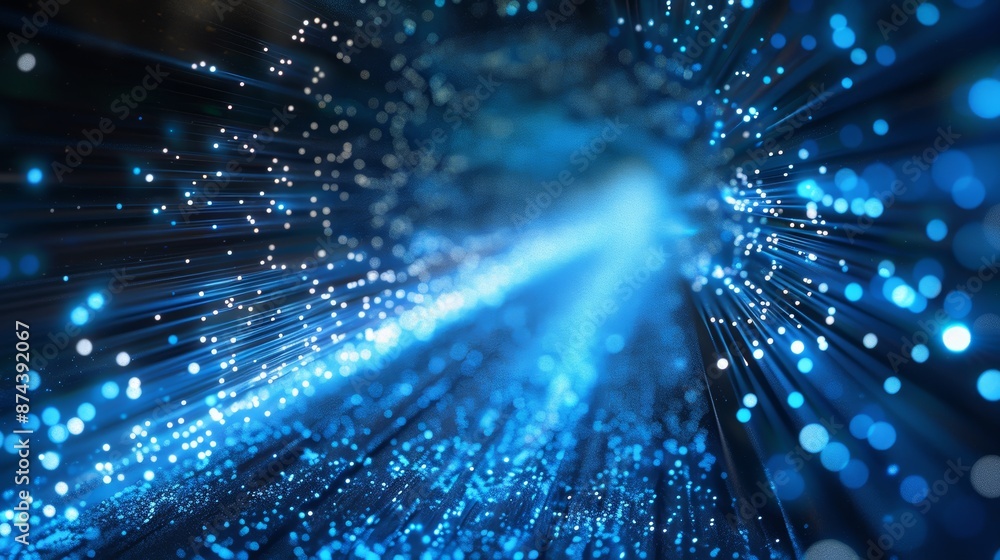 Aufkleber fast data transfer concept on blue background generative ai