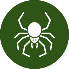 Spider Glyph Green Circle Icon