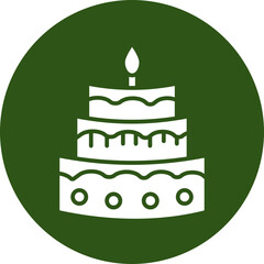 Cake Glyph Green Circle Icon
