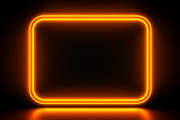 yellow neon light fluorescent abstract rectangular frame