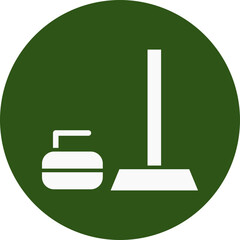 Curling Glyph Green Circle Icon