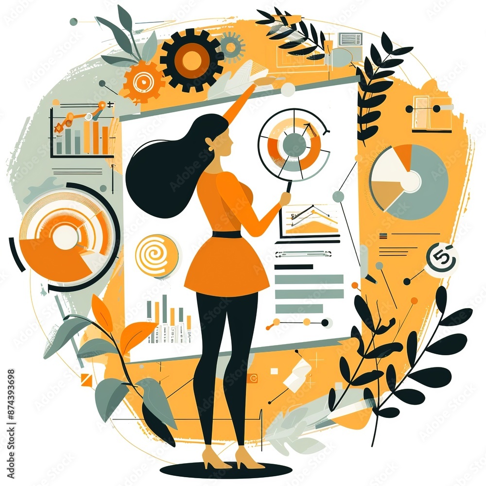 Poster capture the essence of ambition and empowerment with an image of a businesswoman holding a target ic