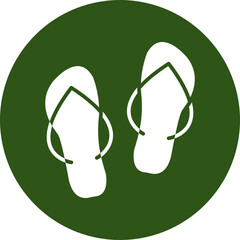 Slippers Glyph Green Circle Icon