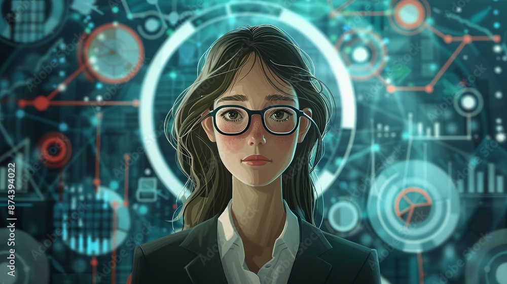 Poster capture the essence of ambition and empowerment with an image of a businesswoman holding a target ic