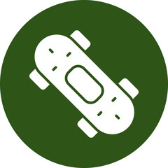 Skateboard Glyph Green Circle Icon
