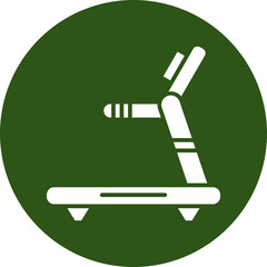 Treadmill Machine Glyph Green Circle Icon
