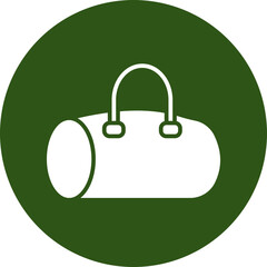 Duffle Bag Glyph Green Circle Icon