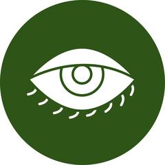 Eye Glyph Green Circle Icon