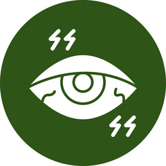 Painful Eye Glyph Green Circle Icon