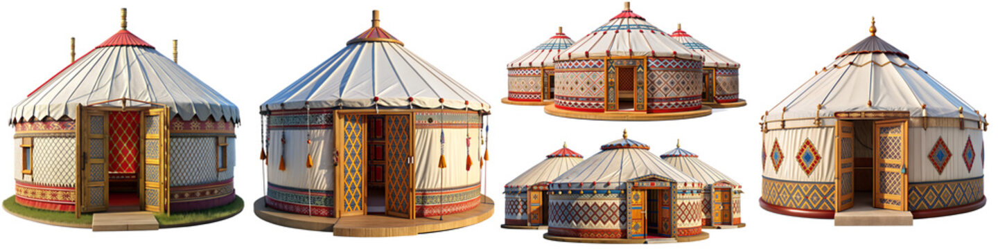 Tent Mongolian yurts on transparent background PNG file