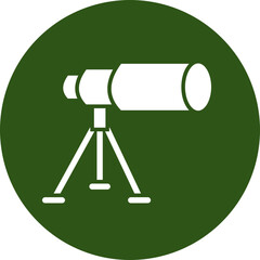 Telescope Glyph Green Circle Icon
