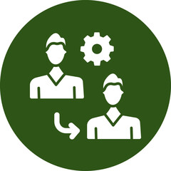 Change Management Glyph Green Circle Icon