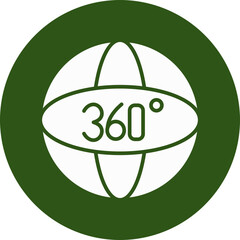 360 Degree Glyph Green Circle Icon