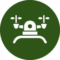 Drone Glyph Green Circle Icon