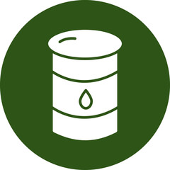 Obraz premium Oil Barrel Glyph Green Circle Icon