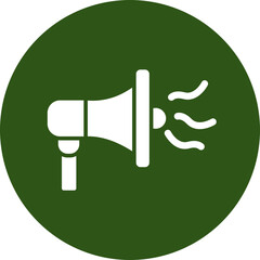 Noise Pollution Glyph Green Circle Icon