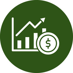 Graph Glyph Green Circle Icon