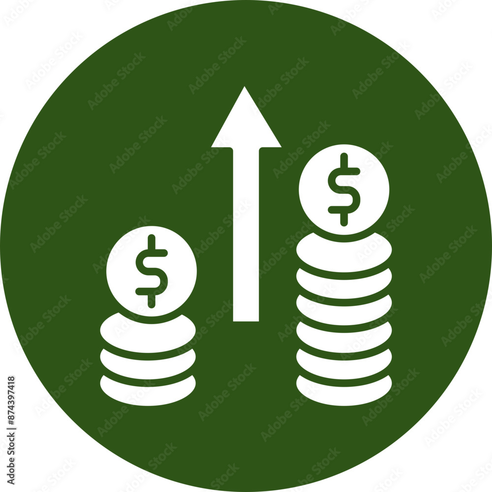 Poster profit glyph green circle icon