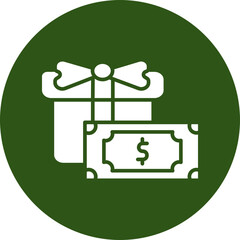 Gift Glyph Green Circle Icon