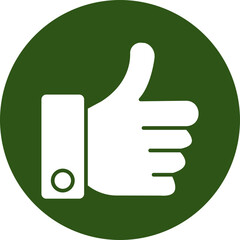 Thumbs Up Glyph Green Circle Icon