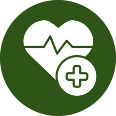 Health Glyph Green Circle Icon