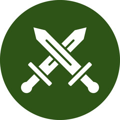 War Glyph Green Circle Icon