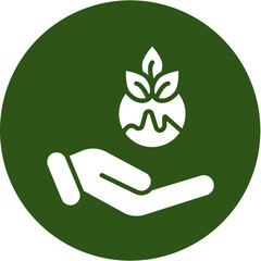 Environment Aid Glyph Green Circle Icon