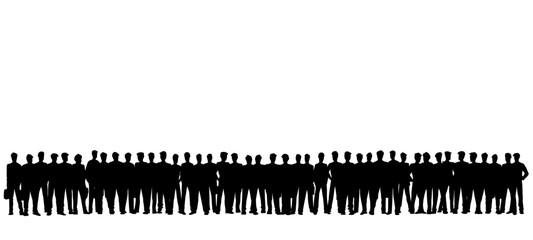 Vector drawing. Standing Businessman in a queue