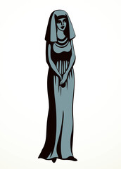 Vector drawing. Egyptian young woman