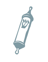 Vector drawing. Jewish box with torah. Mezuzah