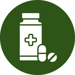 Medicine Glyph Green Circle Icon
