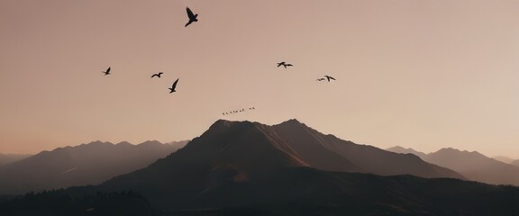 Obraz premium Illustration of a beautiful view of the desert in the mountains in the afternoon before sunset with a view of a tree in the desert. Desert sunset