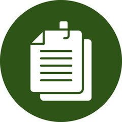 Sticky Note Glyph Green Circle Icon