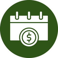 Payment Glyph Green Circle Icon