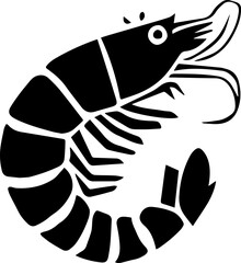shrimp fish silhouette vector illustration