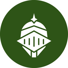 Knight Glyph Green Circle Icon